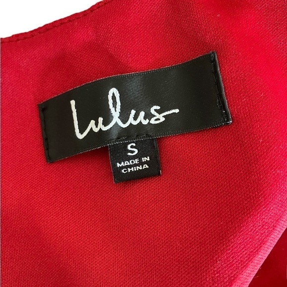 Lulus Way with Words Berry Red Floral Lace Skater Dress Full Skirt Fitted Waist - Picture 11 of 14